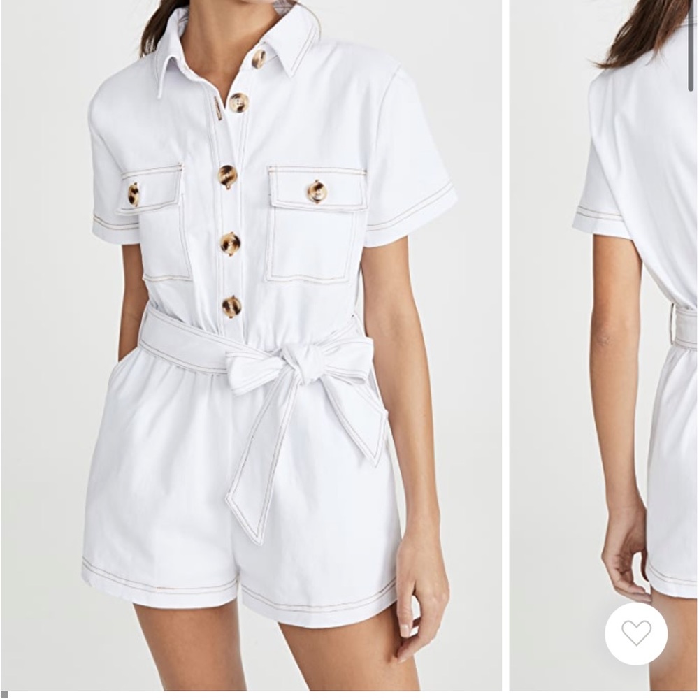 Charlie holiday white denim romper